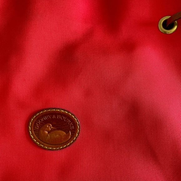 Dooney and Bourke red nylon shopper | bag | purse | leather - Picture 4 of 7